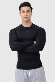 Power Seamless Fullsleeves T-shirt Black by Fuaark Nz