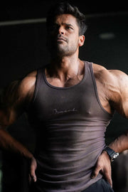 Ribbed Tank Brown by Fuaark Nz