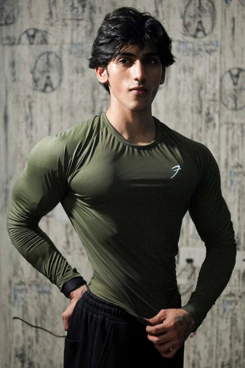 Bare Nylon Fullsleeves T-shirt Olive by Fuaark Nz