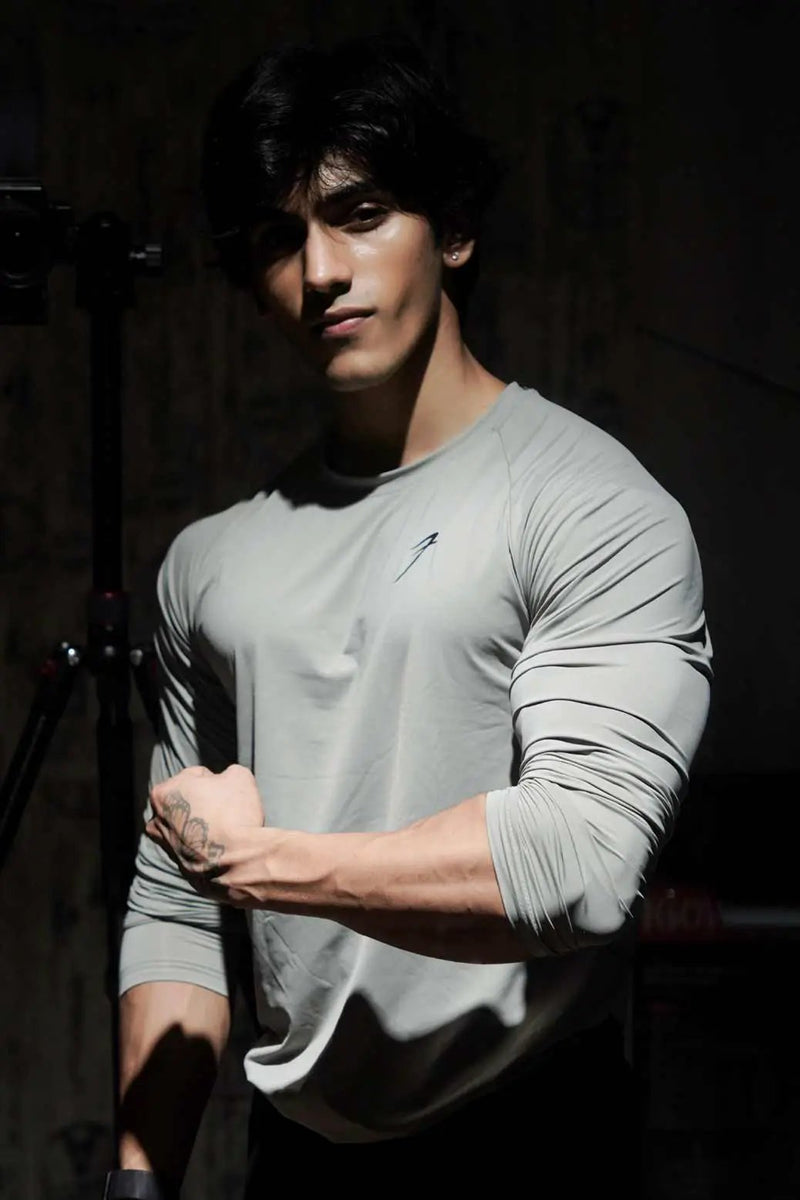 Bare Nylon Fullsleeves T-shirt Light Grey by Fuaark Nz