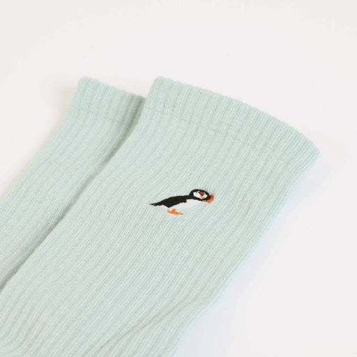 Save the Puffin Ribbed Bamboo Socks by Barekind NZ