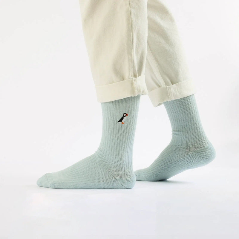 Barekind NZ Socks Save the Puffin Ribbed Bamboo Socks Save the Puffin Ribbed Bamboo Socks