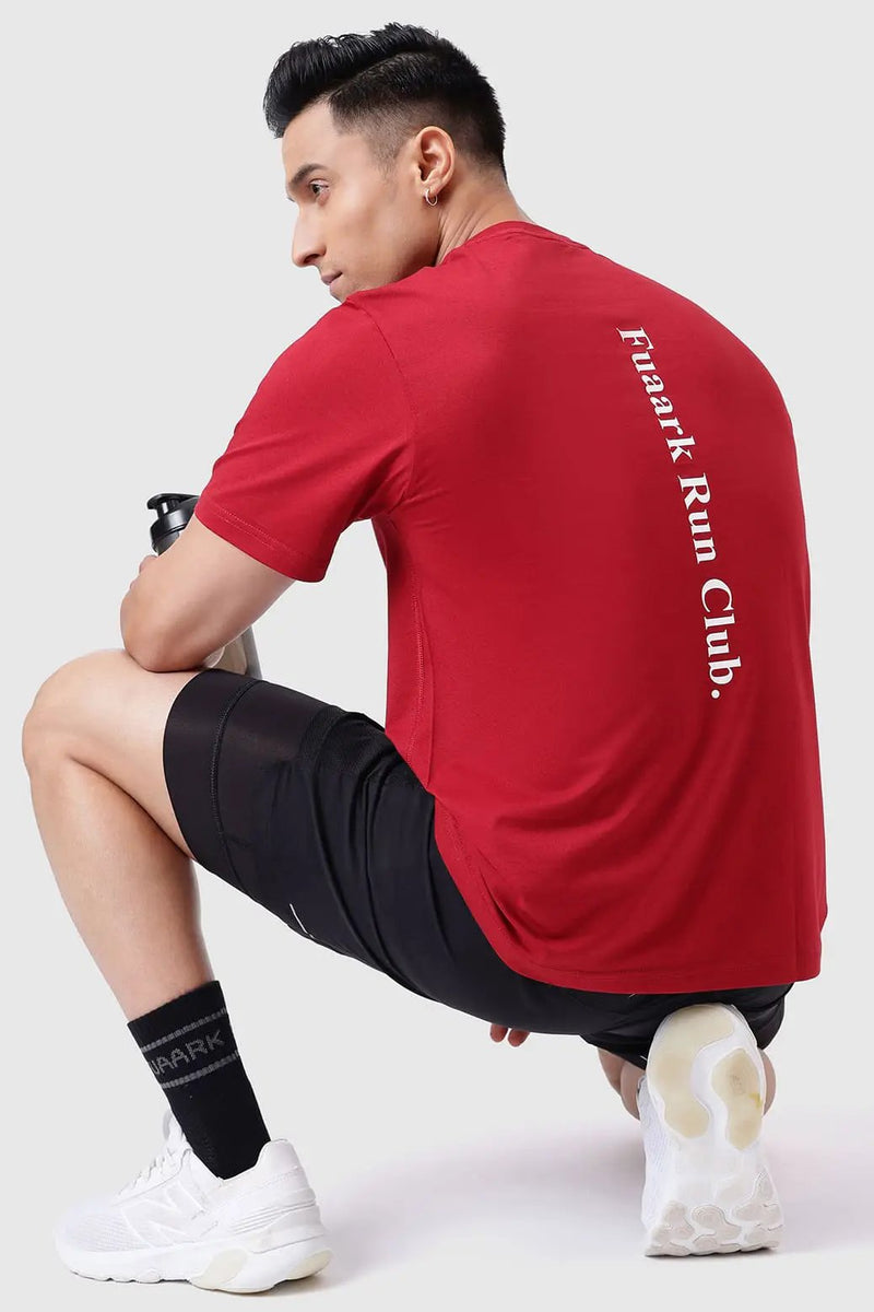 Pulse Running T-shirt Deep Red by Fuaark Nz