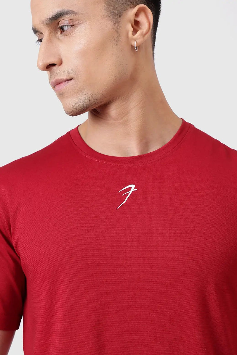 Pulse Running T-shirt Deep Red by Fuaark Nz