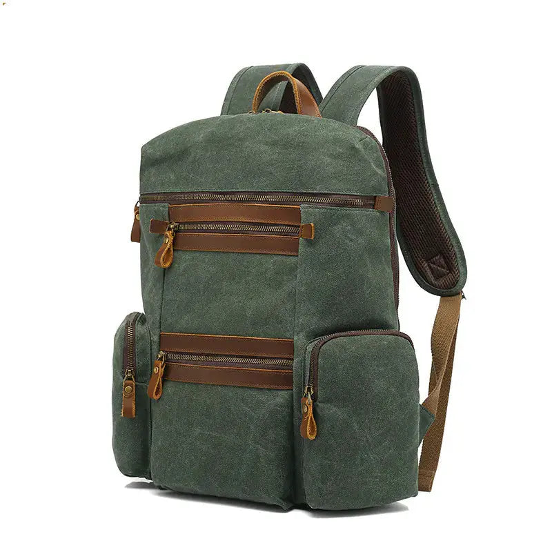 Waxed Canvas Waterproof Travel Laptop Bag - 20-35L Computer Backpack with Soft Cotton Lining by Mead's Supply & Equipment Outfitters limited