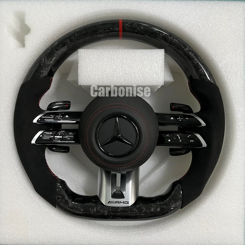 Mercedes-Benz Steering Wheel (Forged Carbon Fiber+Alcantara) #Q11 by CARBONISE