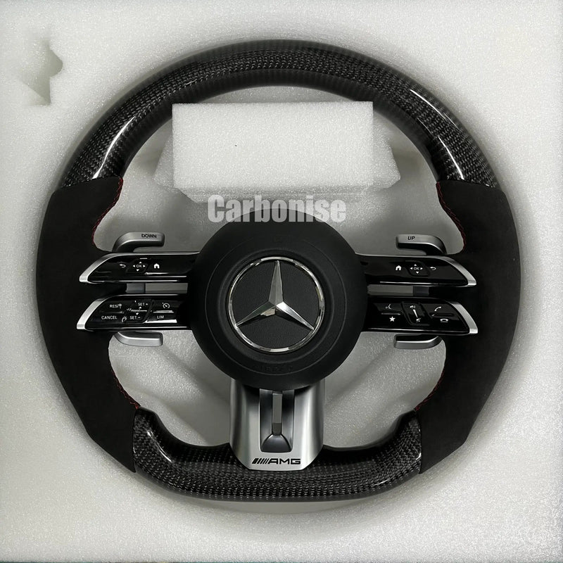 Mercedes-Benz Steering Wheel (Carbon Fiber+Alcantara) #Q12 by CARBONISE
