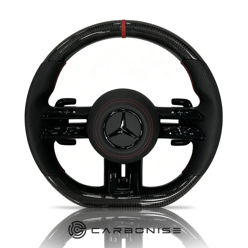 Mercedes-Benz Steering Wheel (Carbon Fiber+Perforated Leather) #Q15 by CARBONISE