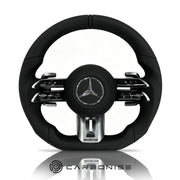 Mercedes-Benz Steering Wheel (Smooth Leather+Perforated Leather) #Q16 by CARBONISE