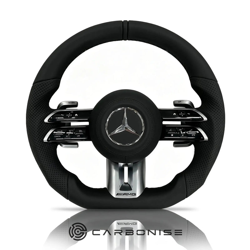 Mercedes-Benz Steering Wheel (Smooth Leather+Perforated Leather) #Q16 by CARBONISE