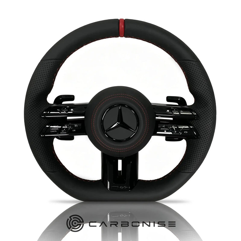 Mercedes-Benz Steering Wheel (Smooth Leather+Perforated Leather) #Q17 by CARBONISE