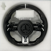 Mercedes-Benz Steering Wheel (Carbon Fiber+Perforated Leather) #Q18 by CARBONISE