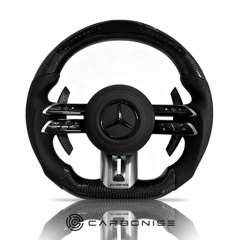 Mercedes-Benz Steering Wheel (Carbon Fiber+Perforated Leather) #Q1 by CARBONISE