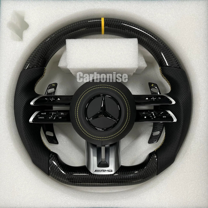 Mercedes-Benz Steering Wheel (Carbon Fiber+Perforated Leather) #Q2 by CARBONISE