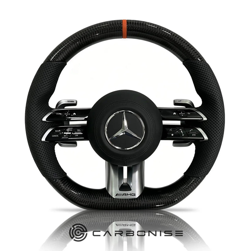Mercedes-Benz Steering Wheel (Carbon Fiber+Perforated Leather) #Q21 by CARBONISE