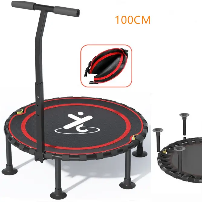 40'' Foldable Trampoline Rebounder with Adjustable Handle by salelink.co.nz