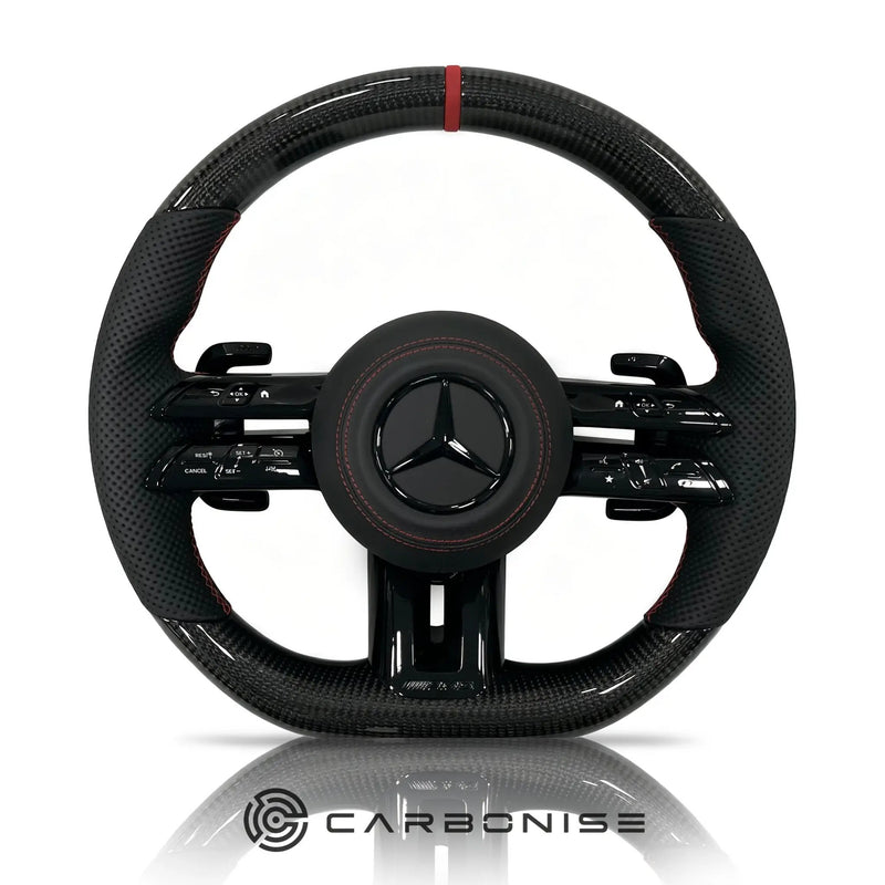 Mercedes-Benz Steering Wheel (Carbon Fiber+Perforated Leather) #Q23 by CARBONISE
