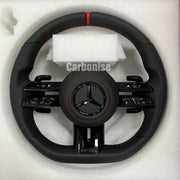 Mercedes-Benz Steering Wheel (Smooth Leather+Perforated Leather) #Q24 by CARBONISE