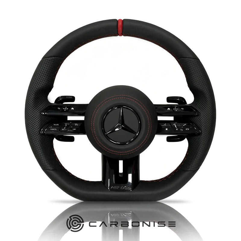 Mercedes-Benz Steering Wheel (Smooth Leather+Perforated Leather) #Q24 by CARBONISE