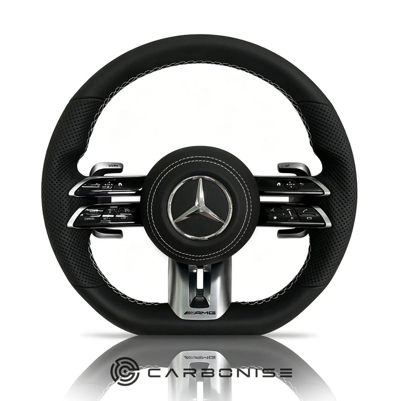 Mercedes-Benz Steering Wheel (Smooth Leather+Perforated Leather) #Q25 by CARBONISE