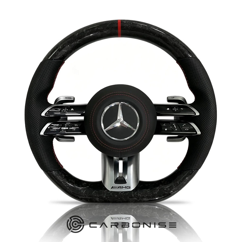 Mercedes-Benz Steering Wheel (Forged Carbon Fiber+Perforated Leather)#Q26 by CARBONISE
