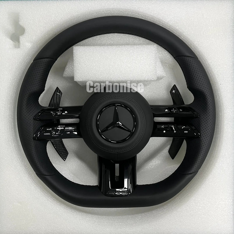 Mercedes-Benz Steering Wheel (Smooth Leather+Perforated Leather) #Q29 by CARBONISE