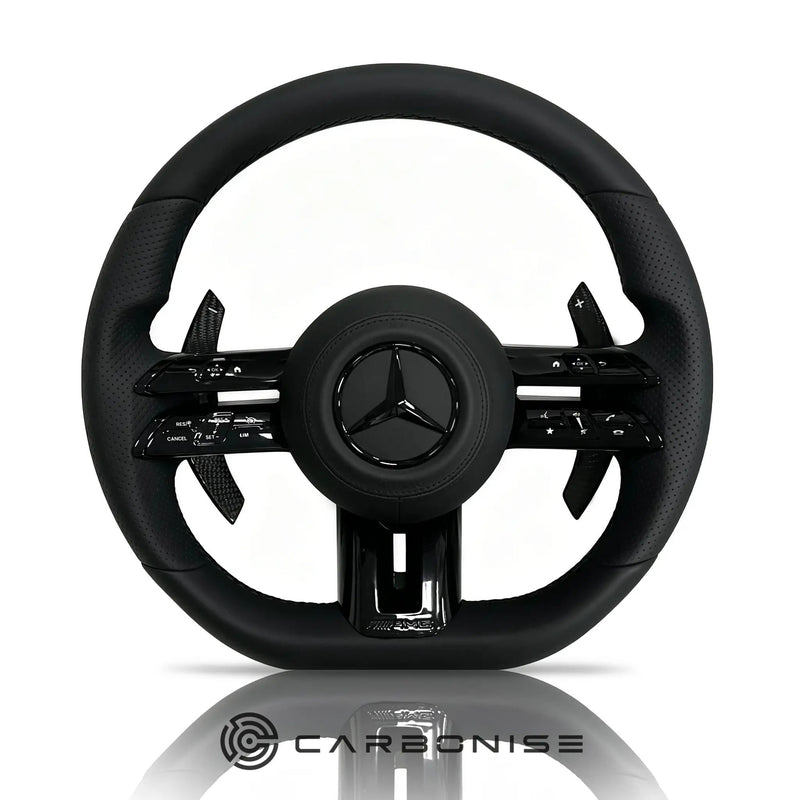 Mercedes-Benz Steering Wheel (Smooth Leather+Perforated Leather) #Q29 by CARBONISE