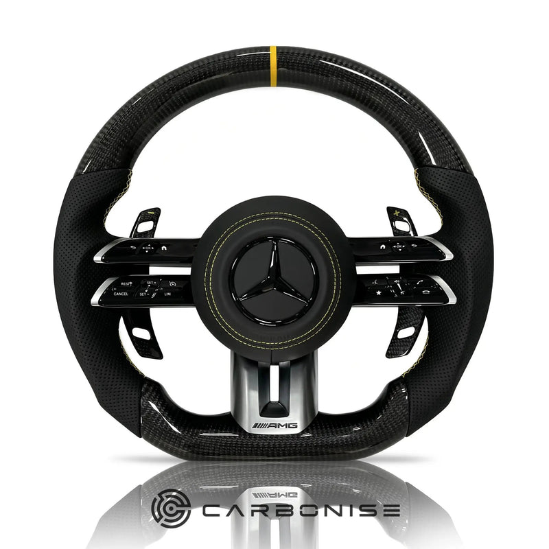 Mercedes-Benz Steering Wheel (Carbon Fiber+Perforated Leather) #Q2 by CARBONISE