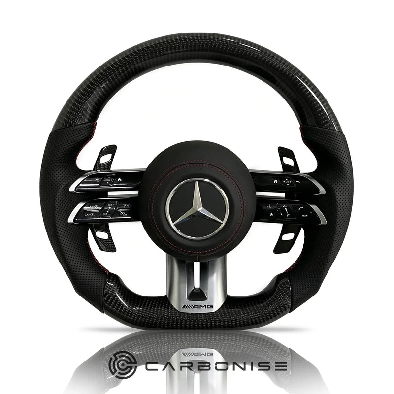 Mercedes-Benz Steering Wheel (Carbon Fiber+Perforated Leather) #Q30 by CARBONISE