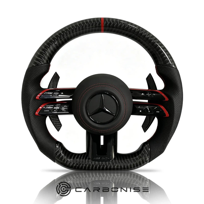 Mercedes-Benz Steering Wheel (Carbon Fiber+Perforated Leather) #Q31 by CARBONISE
