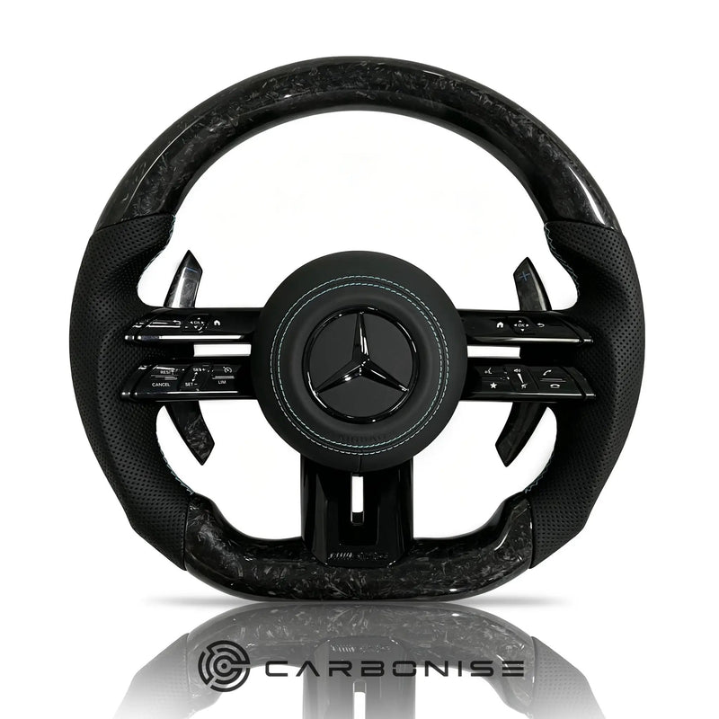 Mercedes-Benz Steering Wheel (Forged Carbon Fiber+Perforated Leather) #Q32 by CARBONISE