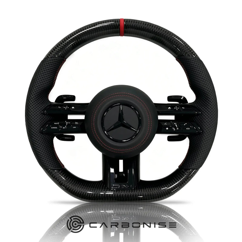 Mercedes-Benz Steering Wheel (Carbon Fiber+Perforated Leather) #Q34 by CARBONISE