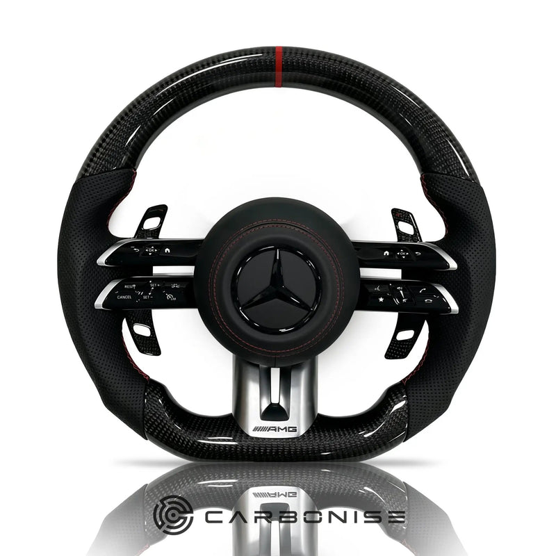 Mercedes-Benz Steering Wheel (Carbon Fiber+Perforated Leather) #Q36 by CARBONISE