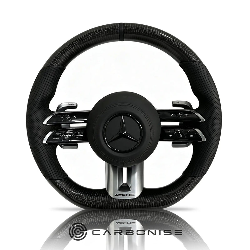 Mercedes-Benz Steering Wheel (Carbon Fiber+Perforated Leather) #Q3 by CARBONISE