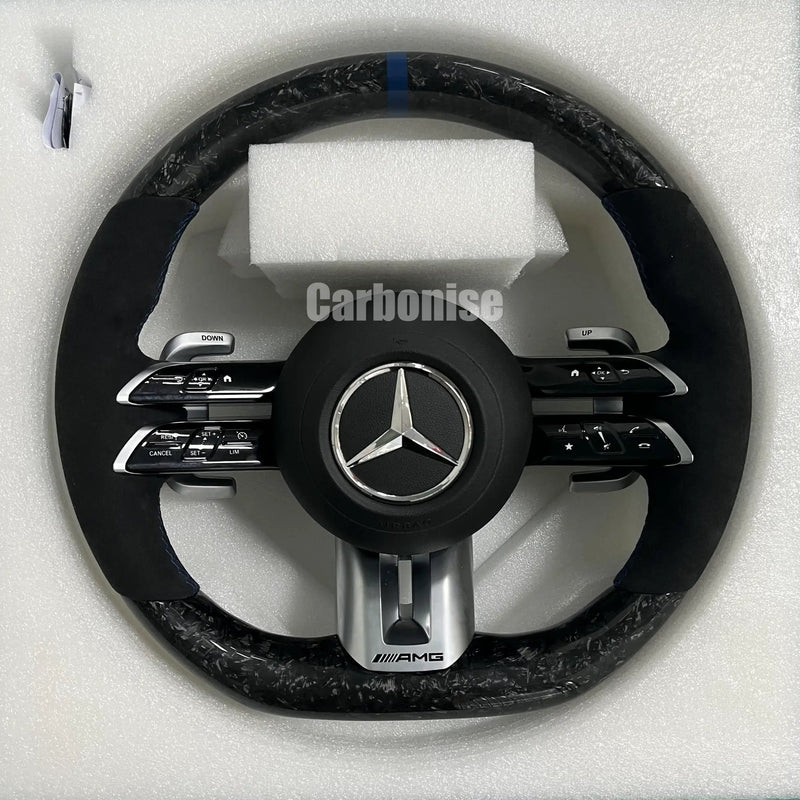 Mercedes-Benz Steering Wheel (Forged Carbon Fiber+Alcantara) #Q42 by CARBONISE