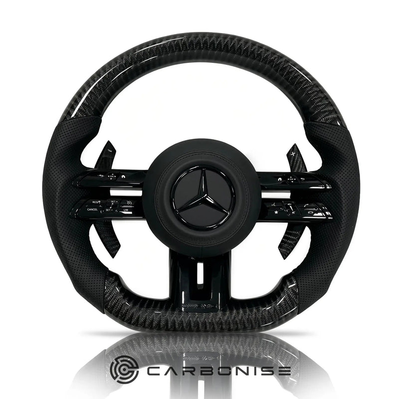Mercedes-Benz Steering Wheel (Carbon Fiber+Perforated Leather) #Q44 by CARBONISE