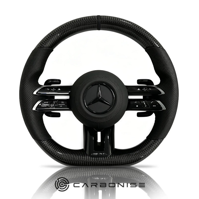 Mercedes-Benz Steering Wheel (Carbon Fiber+Perforated Leather) #Q49 by CARBONISE