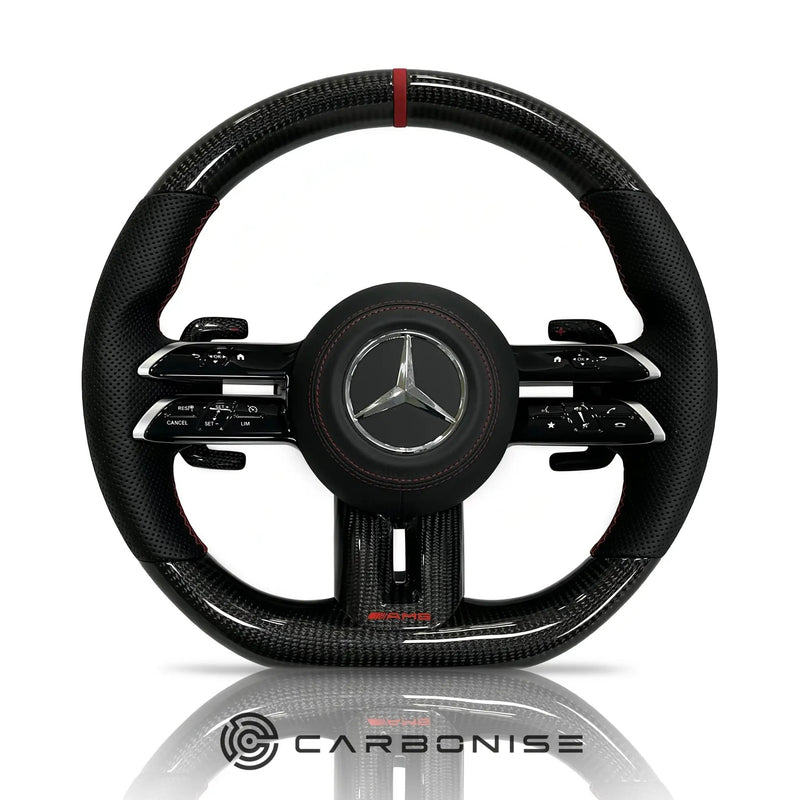 Mercedes-Benz Steering Wheel (Carbon Fiber+Perforated Leather) #Q55 by CARBONISE