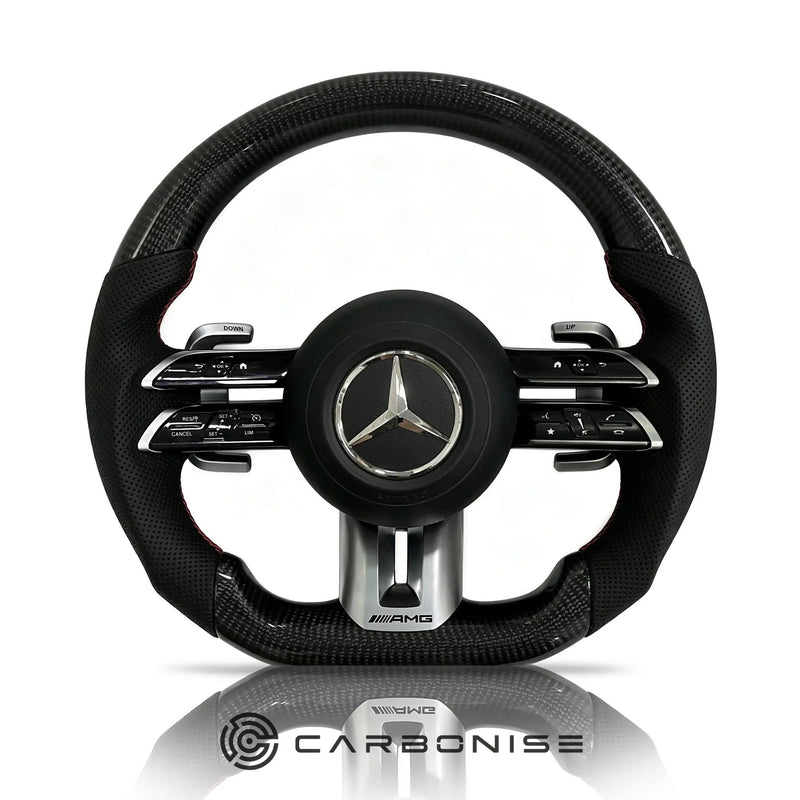 Mercedes-Benz Steering Wheel (Carbon Fiber+Perforated Leather) #Q5 by CARBONISE