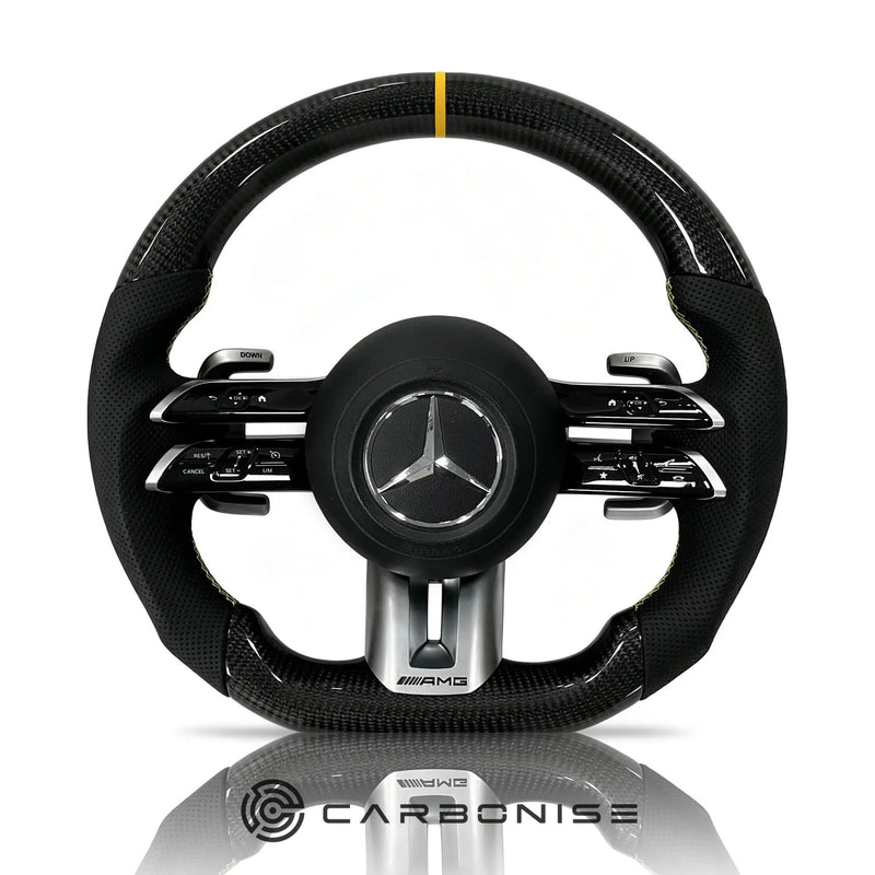 Mercedes-Benz Steering Wheel (Carbon Fiber+Perforated Leather) #Q6 by CARBONISE