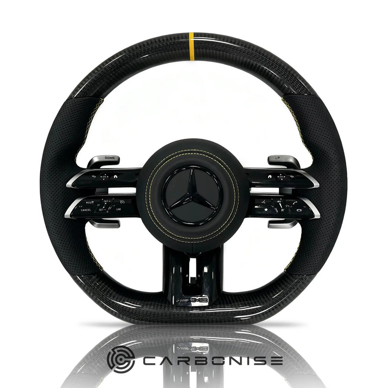 Mercedes-Benz Steering Wheel (Carbon Fiber+Perforated Leather) #Q9 by CARBONISE