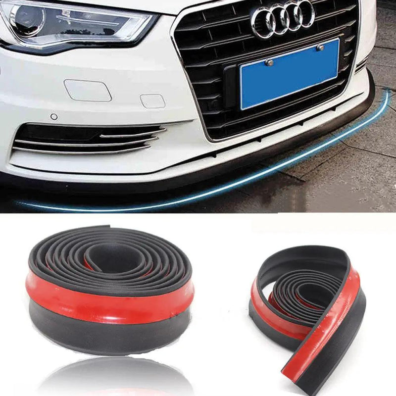 Car Front Bumper Lip Skirt Protector Splitter Body Spoiler Rubber Universal 2.5M by salelink.co.nz