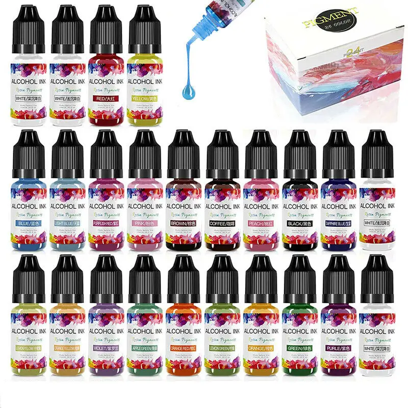 24 Bottle Resin Pigment Kit Liquid Dye by salelink.co.nz