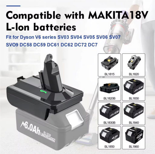 Makita to Dyson V6 Vacuum Cleaner Battery Adapter Converter by salelink.co.nz