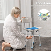 Heavy Duty Shower Chair with Back Height Adjustable by salelink.co.nz