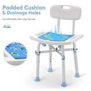 Heavy Duty Shower Chair with Back Height Adjustable by salelink.co.nz
