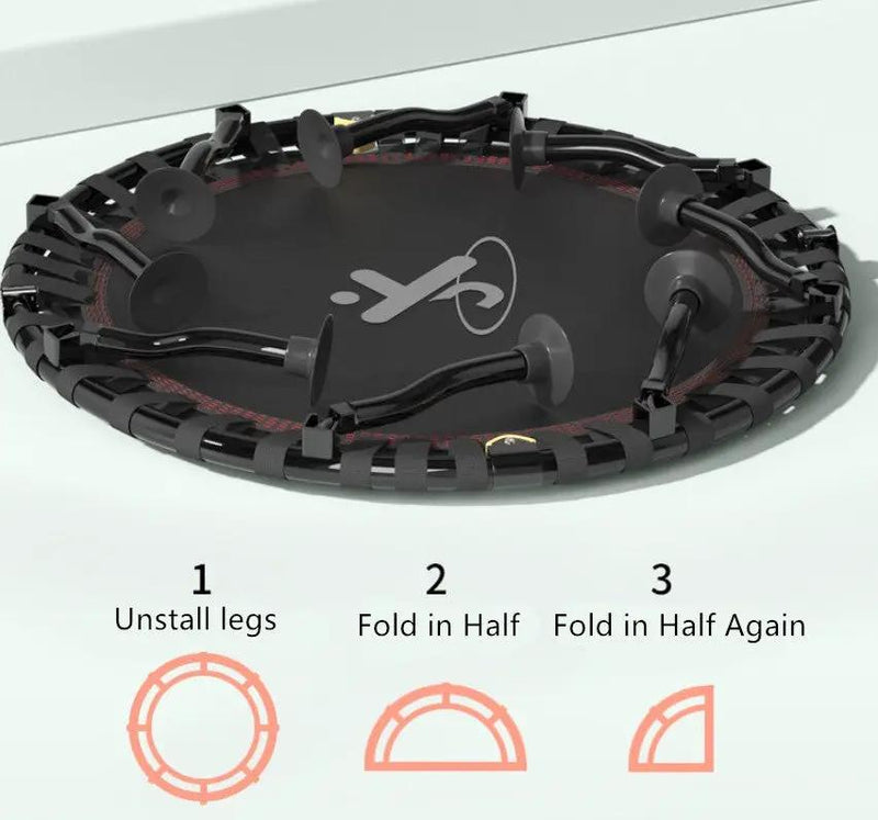 48'' Foldable Trampoline Rebounder with Adjustable Handle by salelink.co.nz
