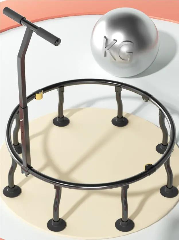 48'' Foldable Trampoline Rebounder with Adjustable Handle by salelink.co.nz