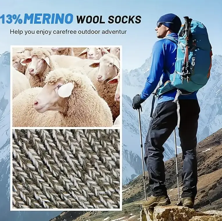 5 Pair Merino Wool Socks for Men Thick by salelink.co.nz