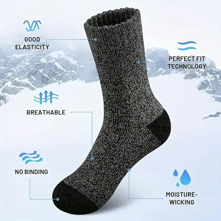5 Pair Merino Wool Socks for Men Thick by salelink.co.nz